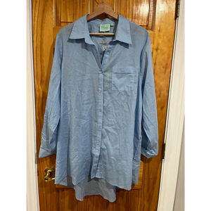 New with Tag Beachy True Destinations Pure Cotton Blue Oversized Blouse